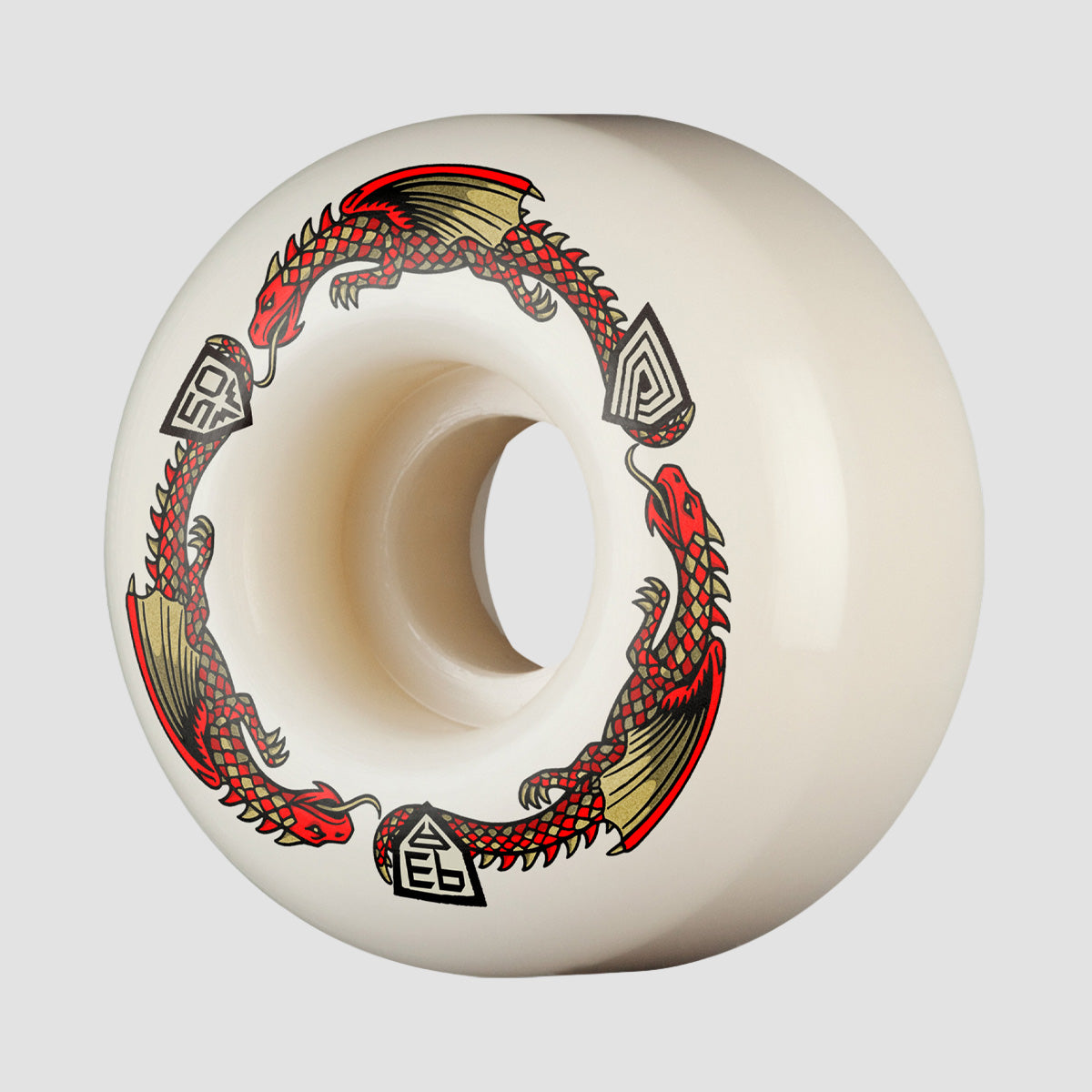 Powell Peralta Dragon Formula 93A V1 Skateboard Wheels Off White/Red 50x30mm