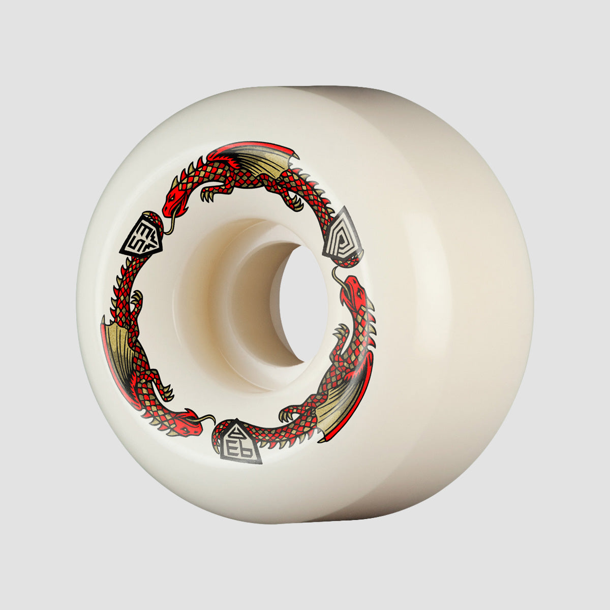 Powell Peralta Dragon Formula 93A V6 Skateboard Wheels Off White/Red 53x33mm