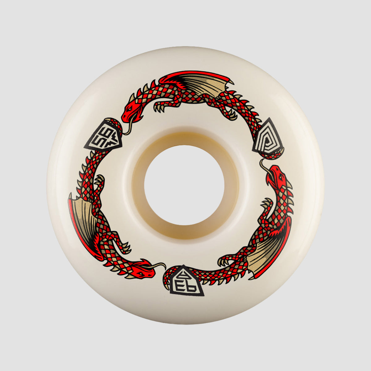 Powell Peralta Dragon Formula 93A V7 Skateboard Wheels Off White/Red 56x36mm