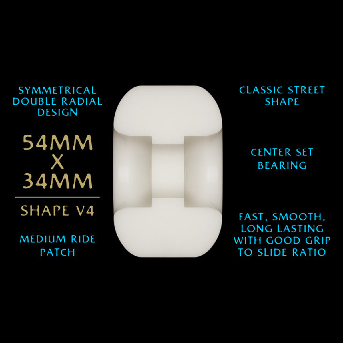 Powell Peralta Dragon Formula 97A V4 Skateboard Wheels Off White/Blue 54x34mm