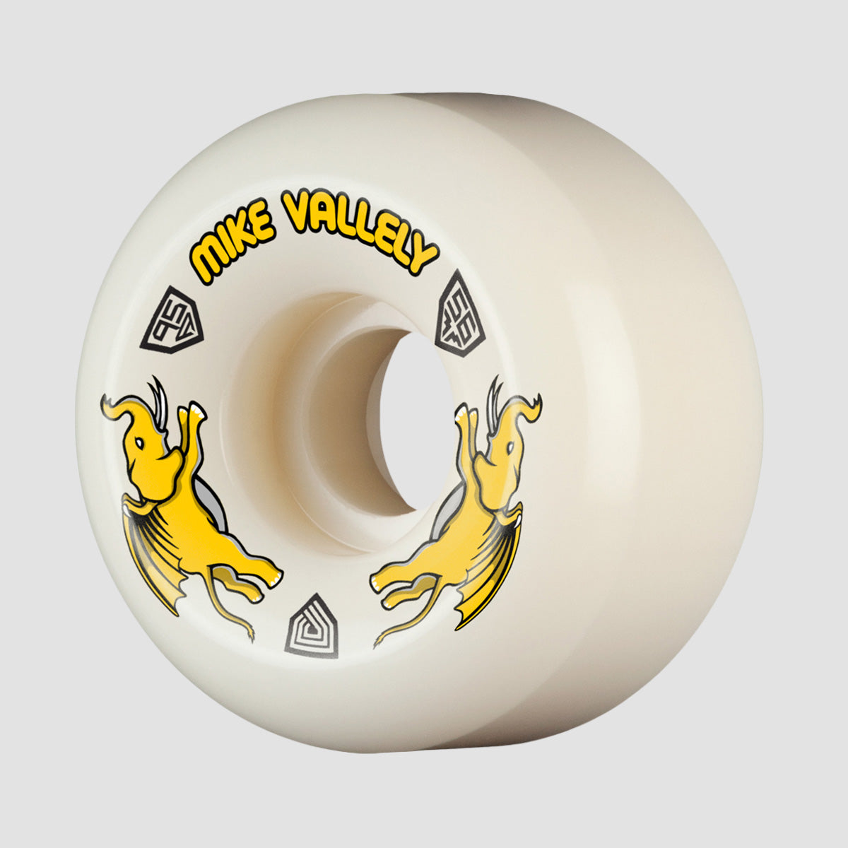 Powell Peralta Dragon Formula Mike Vallely 95A V6 Skateboard Wheels Off White/Yellow 56x36mm