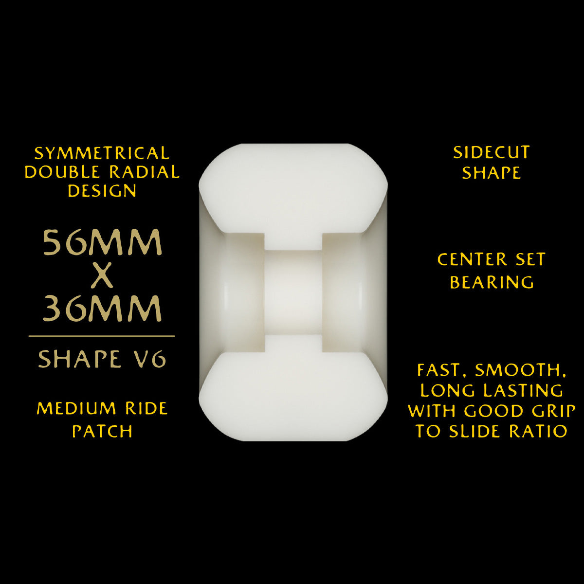 Powell Peralta Dragon Formula Mike Vallely 95A V6 Skateboard Wheels Off White/Yellow 56x36mm