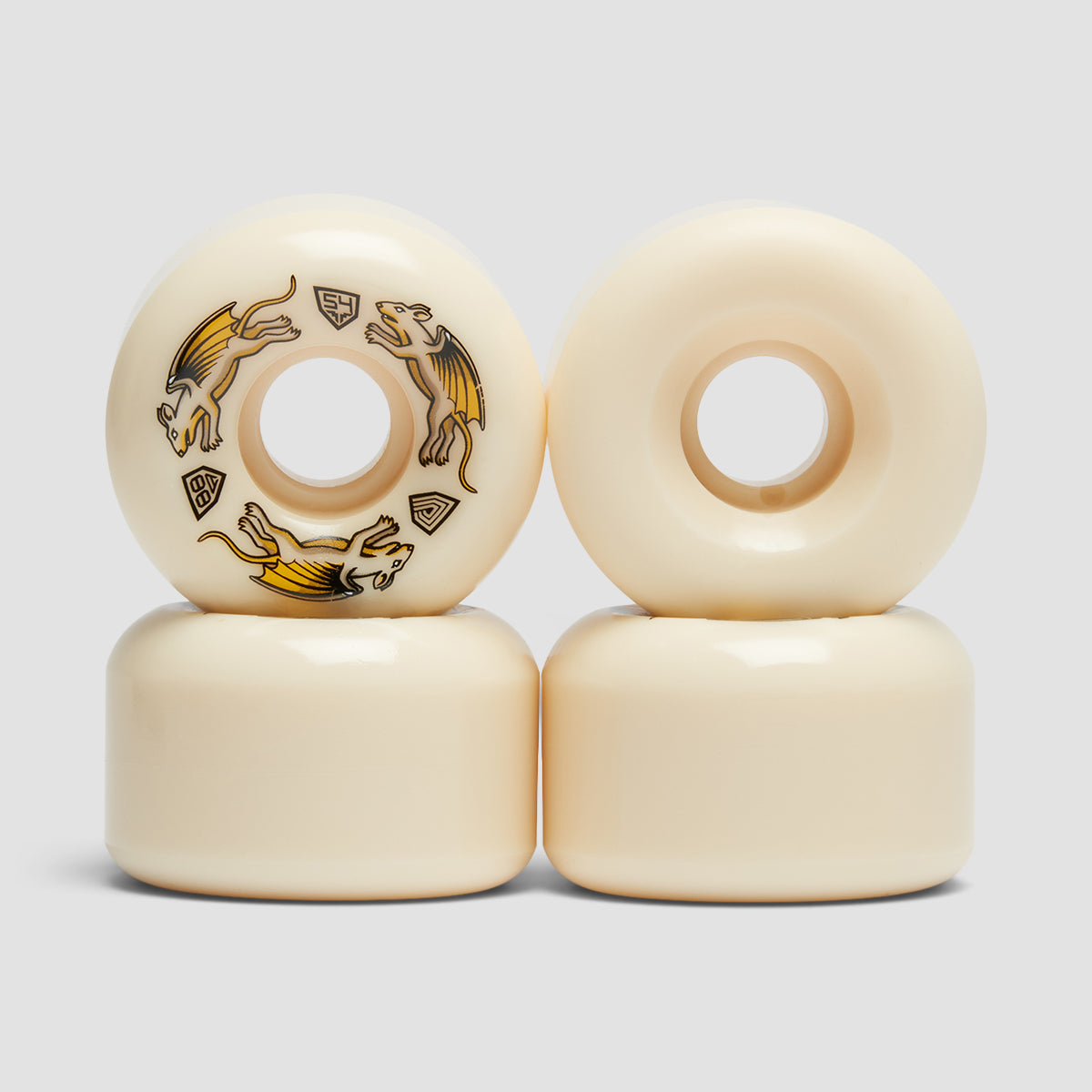 Powell Peralta Dragon Formula Nano Rats 88A V6 Skateboard Wheels White 54x34mm