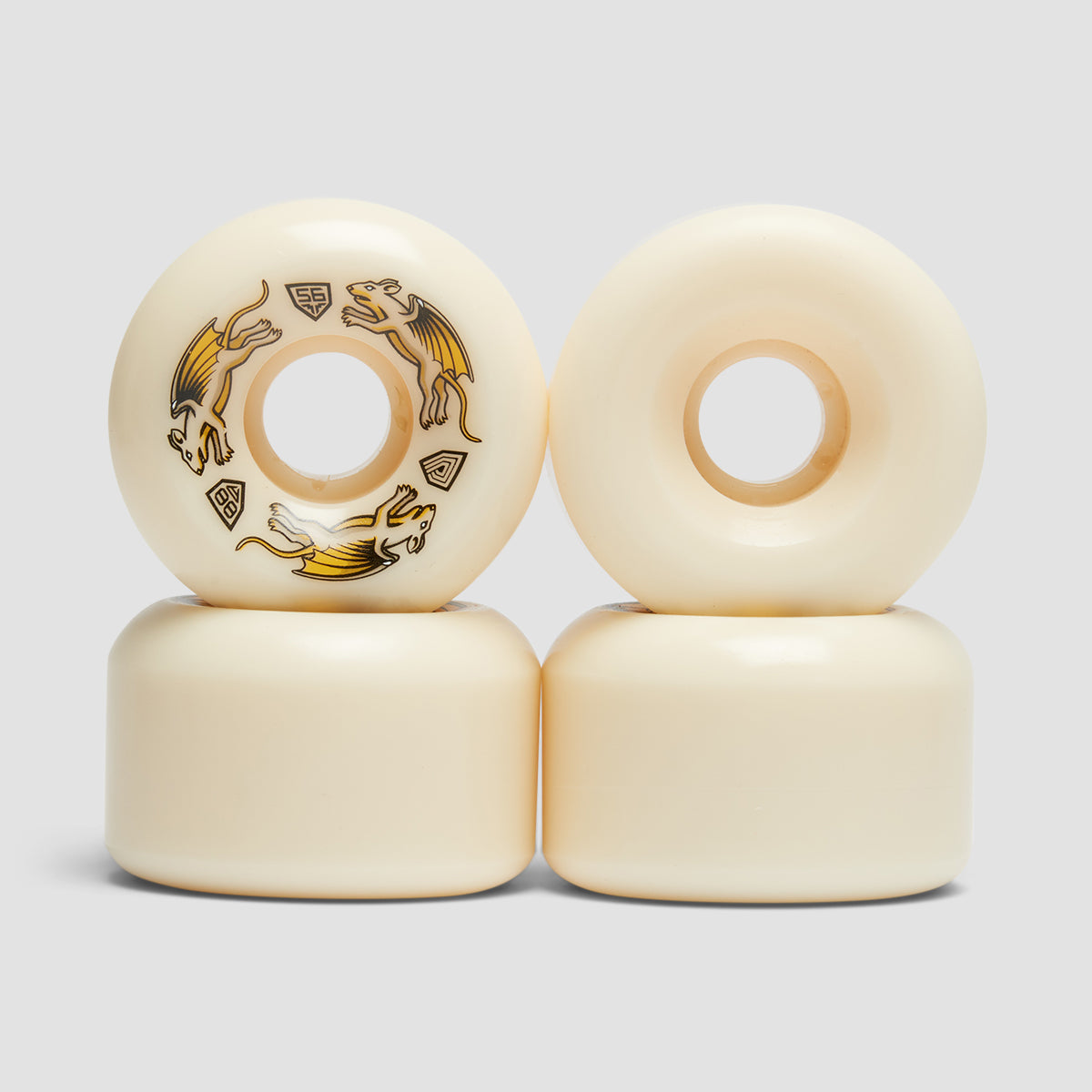 Powell Peralta Dragon Formula Nano Rats 88A V6 Skateboard Wheels White 56x36mm