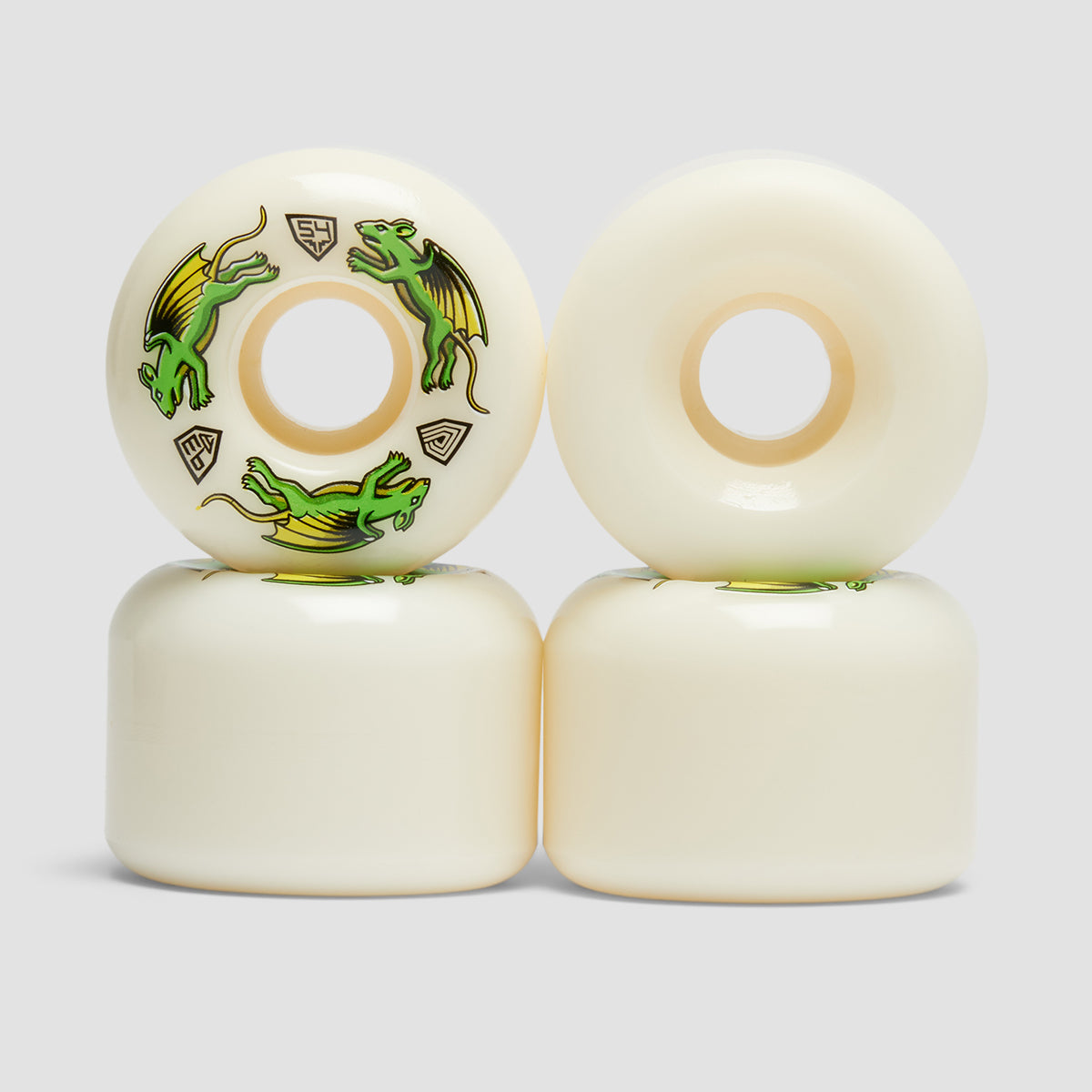 Powell Peralta Dragon Formula Nano Rats 93A A2 Skateboard Wheels White 54x39mm