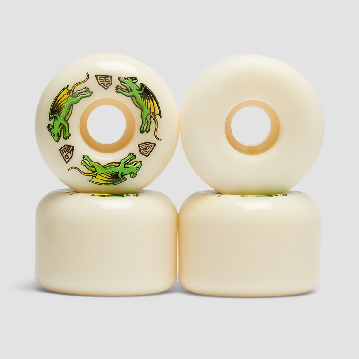 Powell Peralta Dragon Formula Nano Rats 93A A2 Skateboard Wheels White 56x39mm