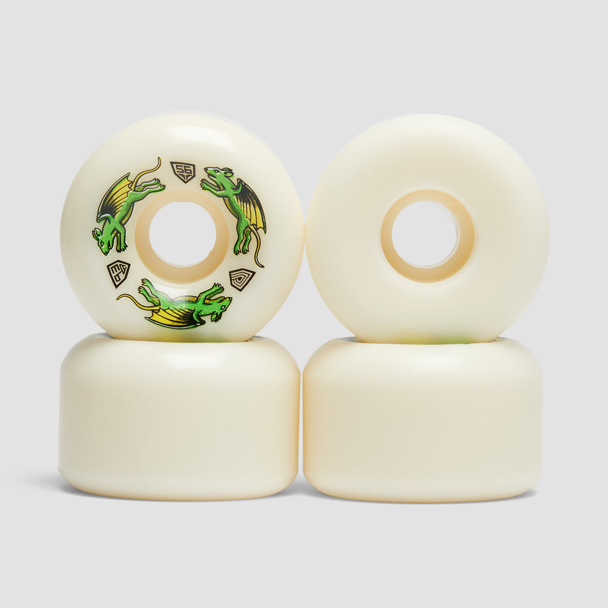 Powell Peralta Dragon Formula Nano Rats 93A V6 Skateboard Wheels White 56x36mm