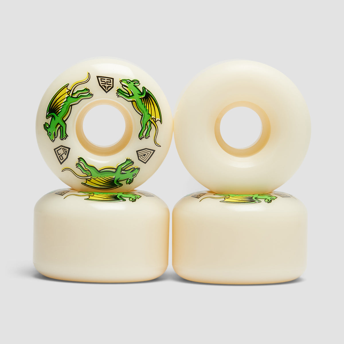 Powell Peralta Dragon Formula Nano Rats 97A V4 Skateboard Wheels White 52x34mm