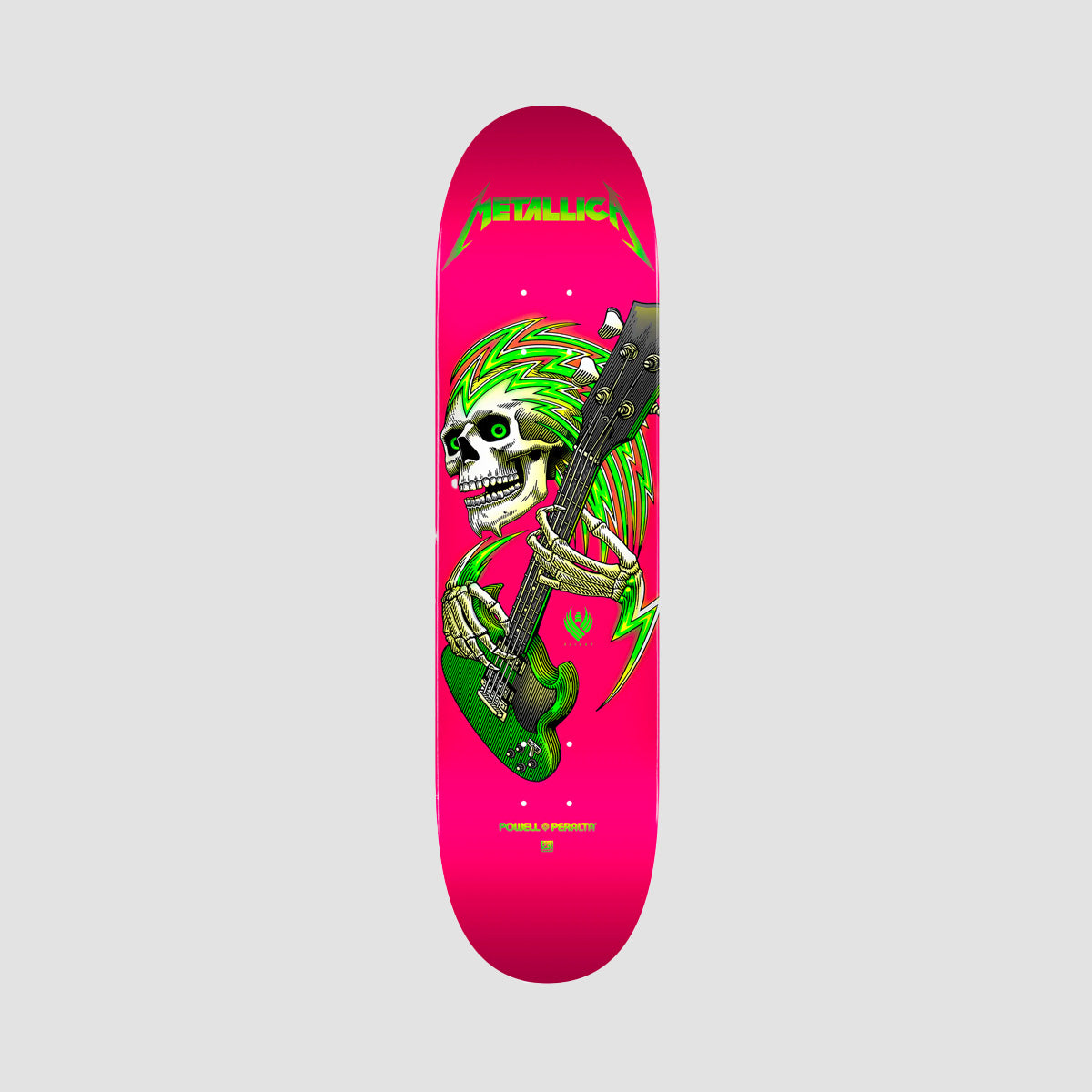 Powell Peralta Metallica Collab 242 Flight Skateboard Deck Hot Pink - 8"