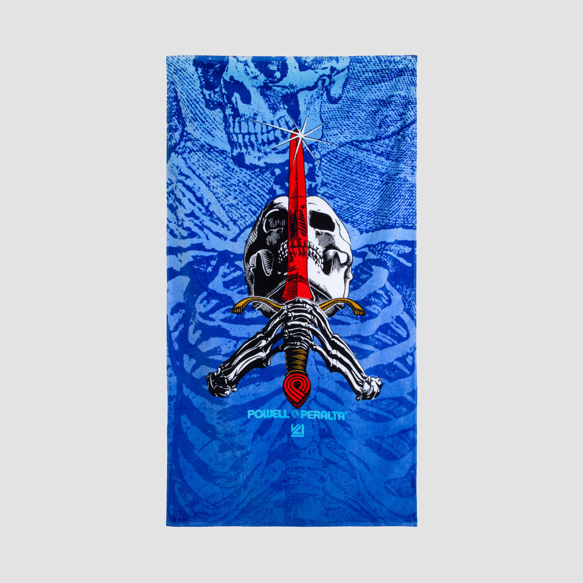 Powell Peralta Skull & Sword Beach Towel Blue Fade