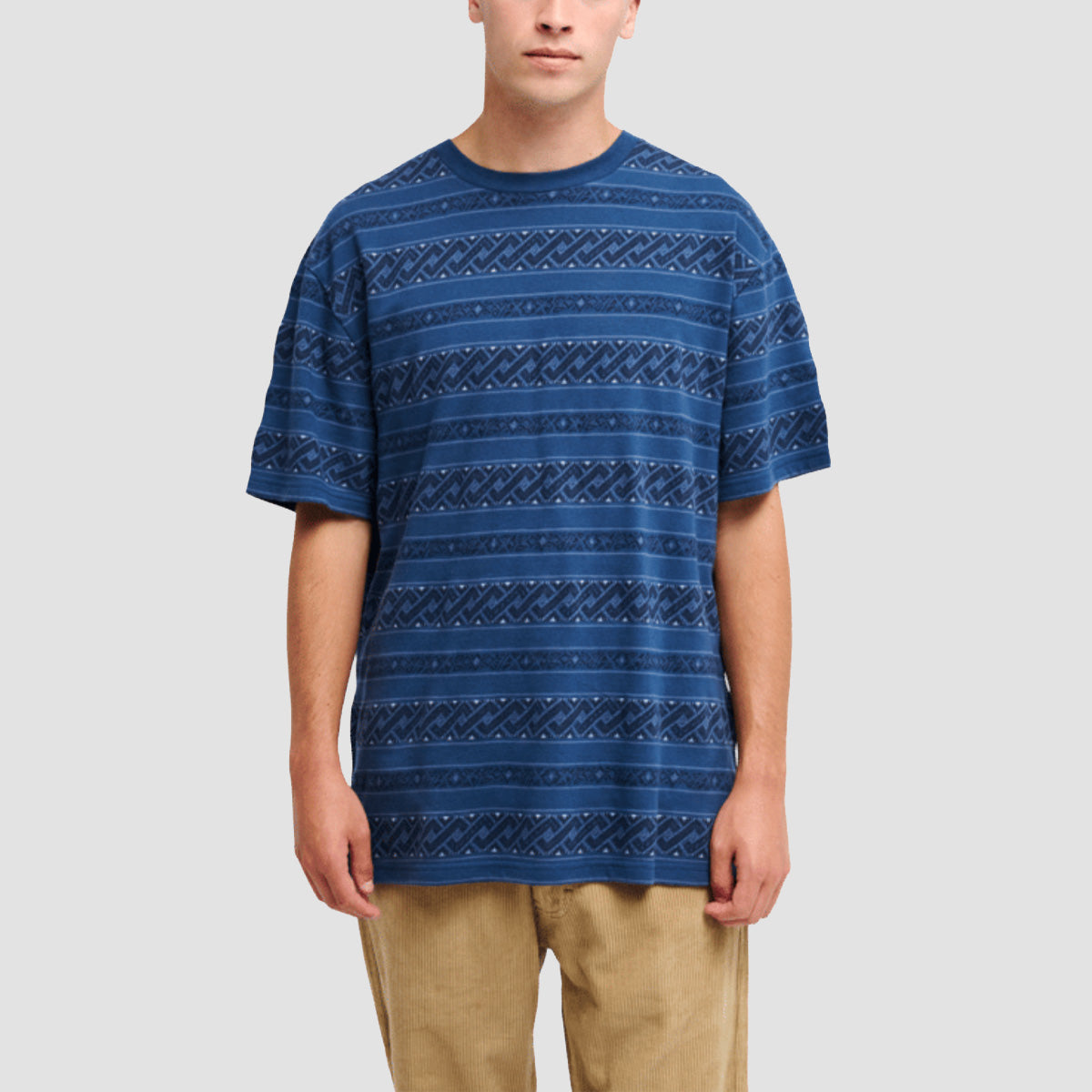 Quiksilver Birdwood T-Shirt Dark Denim Heritage Stripe