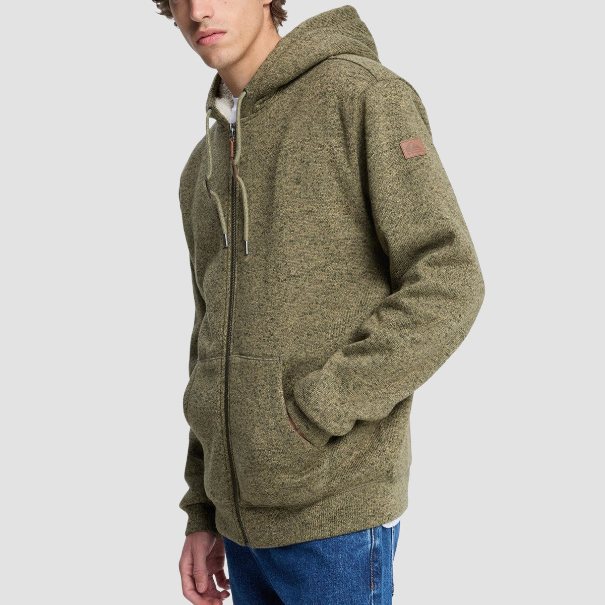 Quiksilver Keller Sherpa Zip Hoodie Aloe Heather