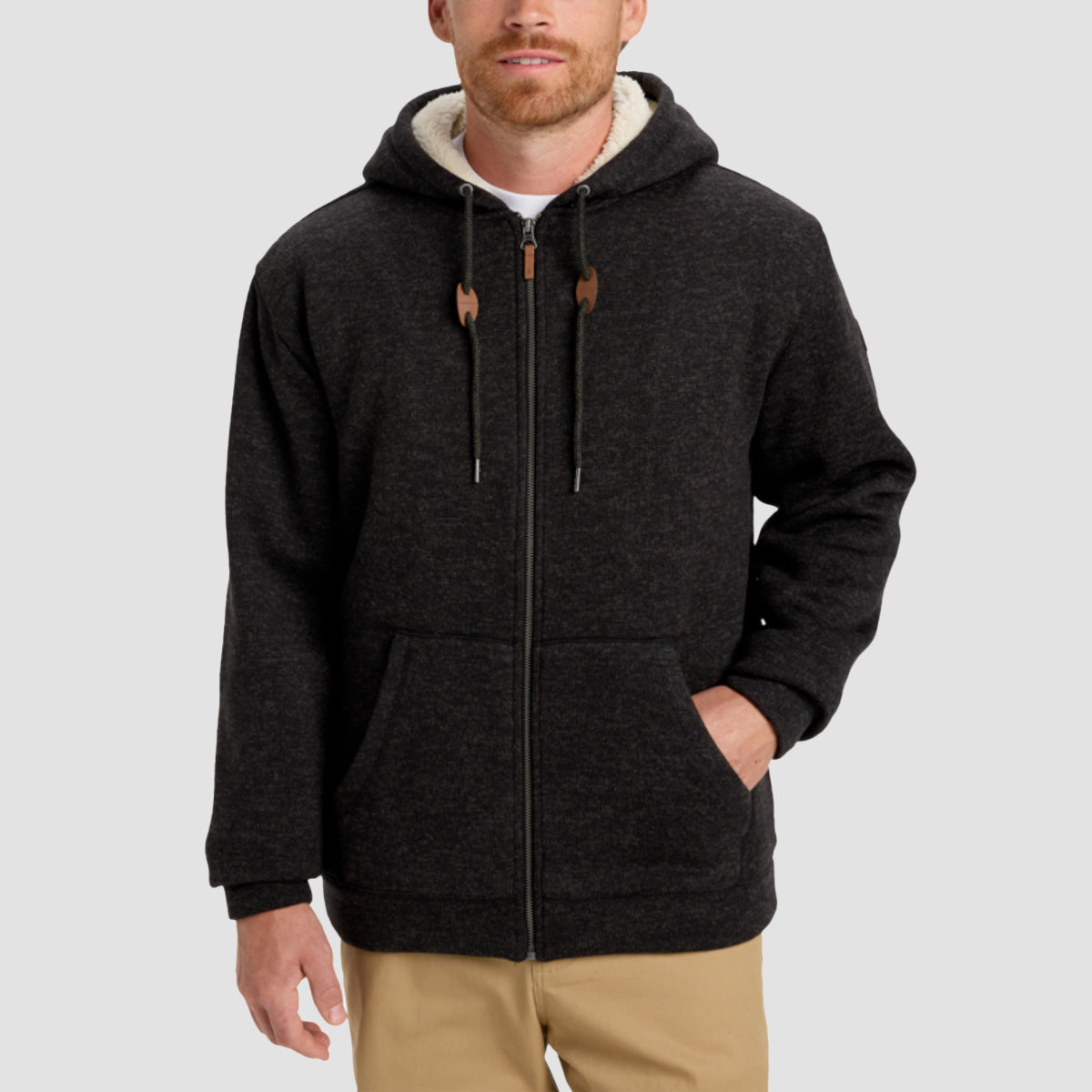Quiksilver Keller Sherpa Zip Hoodie Black Heather
