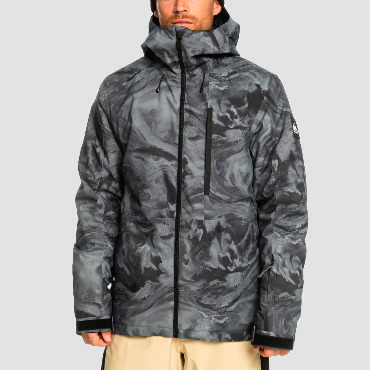Quiksilver Mission Printed 10K Snow Jacket Resin Tint True Black