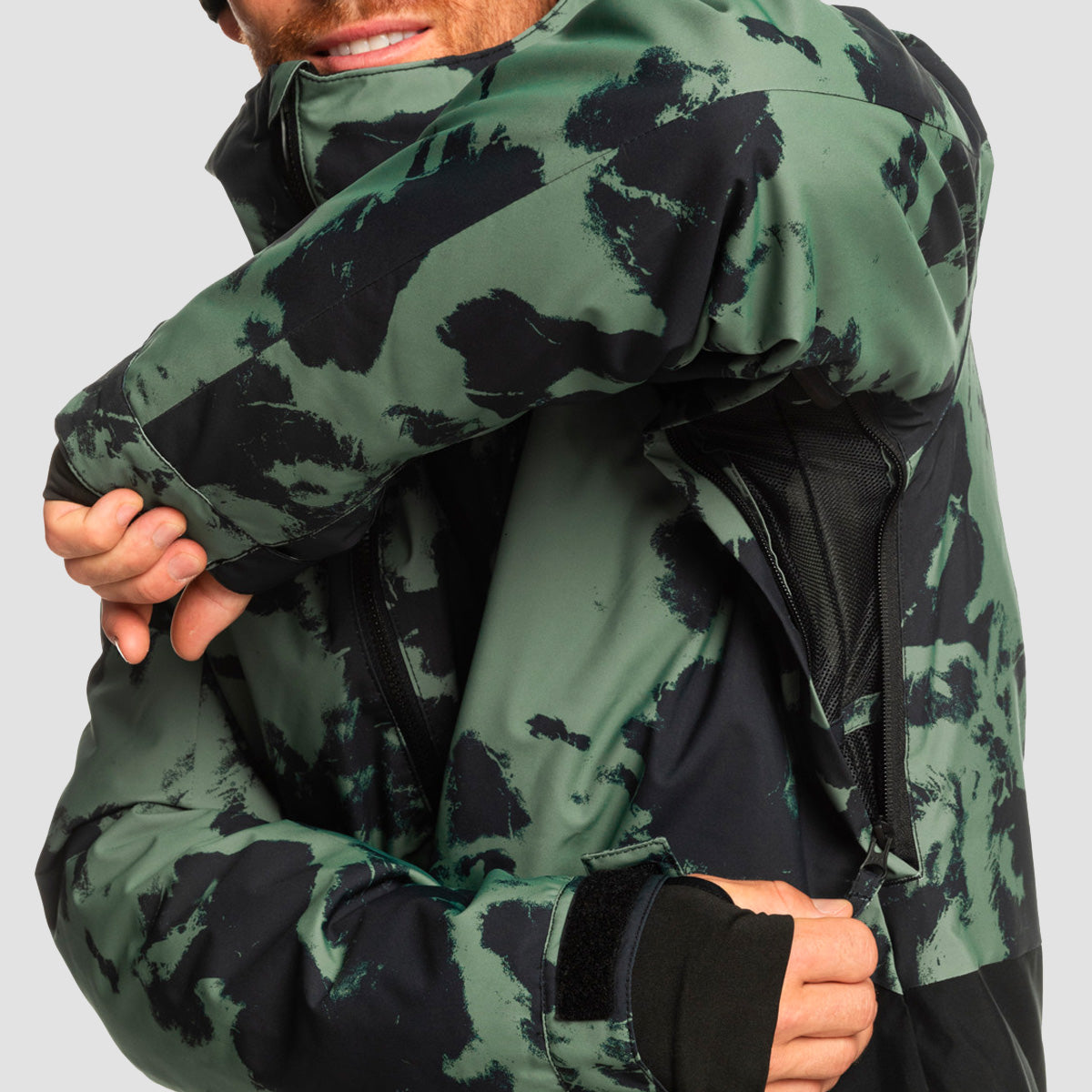 Quiksilver Mission Printed Block 10K Snow Jacket Tye Dye Laurel Wreath