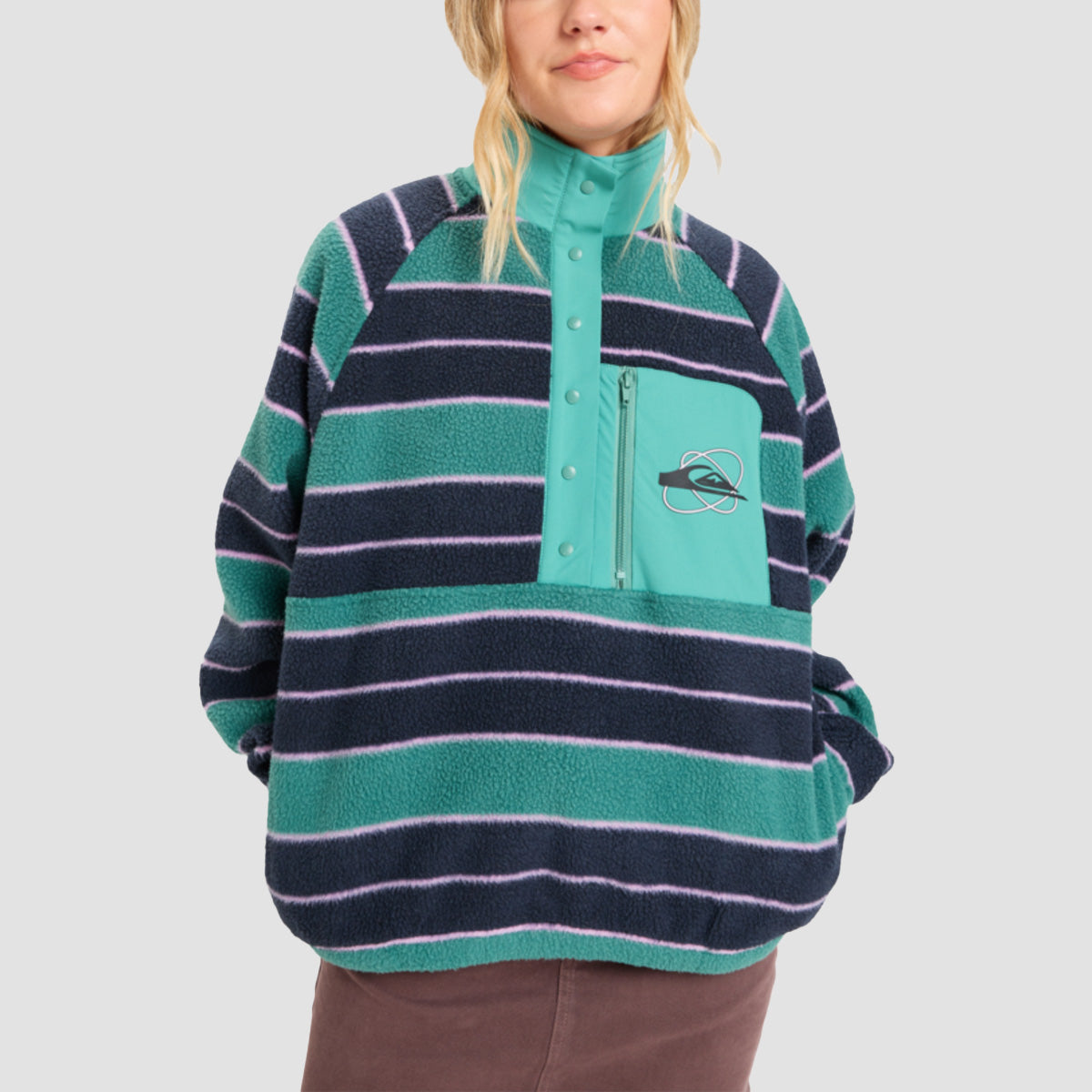Quiksilver Renek HZ Polar Fleece Deep Sea Strp Renek - Womens