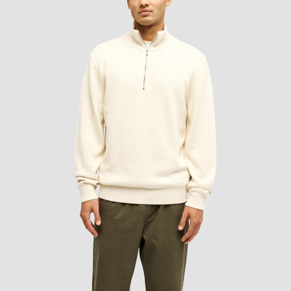 Quiksilver Salt Water 1/4 Men Half Zip Jumper Bone White