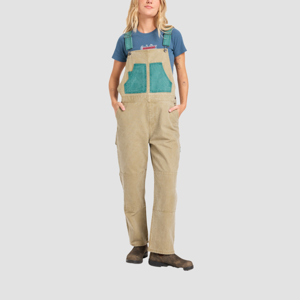 Quiksilver Sand Relaxed Dungarees Elmwood - Womens