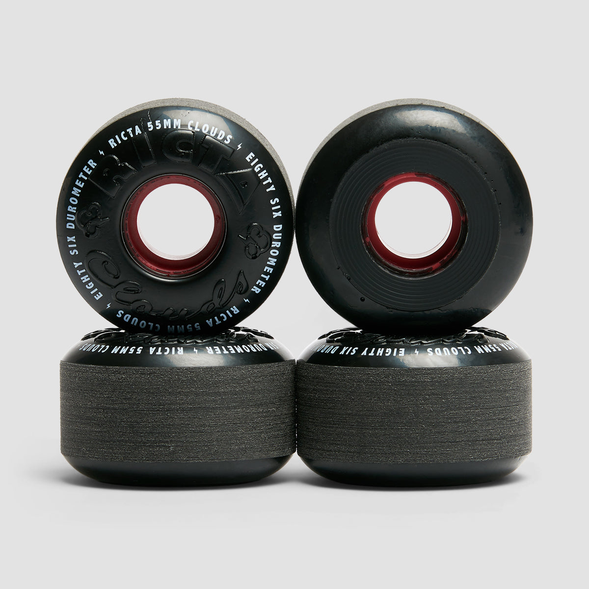 Ricta Clouds 86a Skateboard Wheels Black/Red 55mm