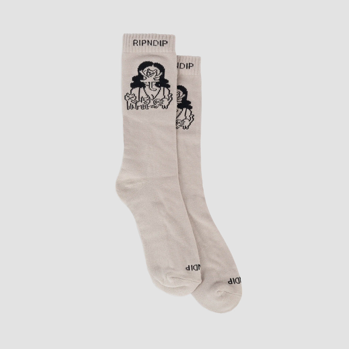 Ripndip Cat Lady Socks Oatmeal Heather