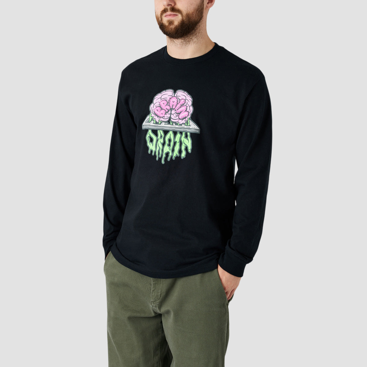 Brain Drain Longsleeve T-Shirt Black