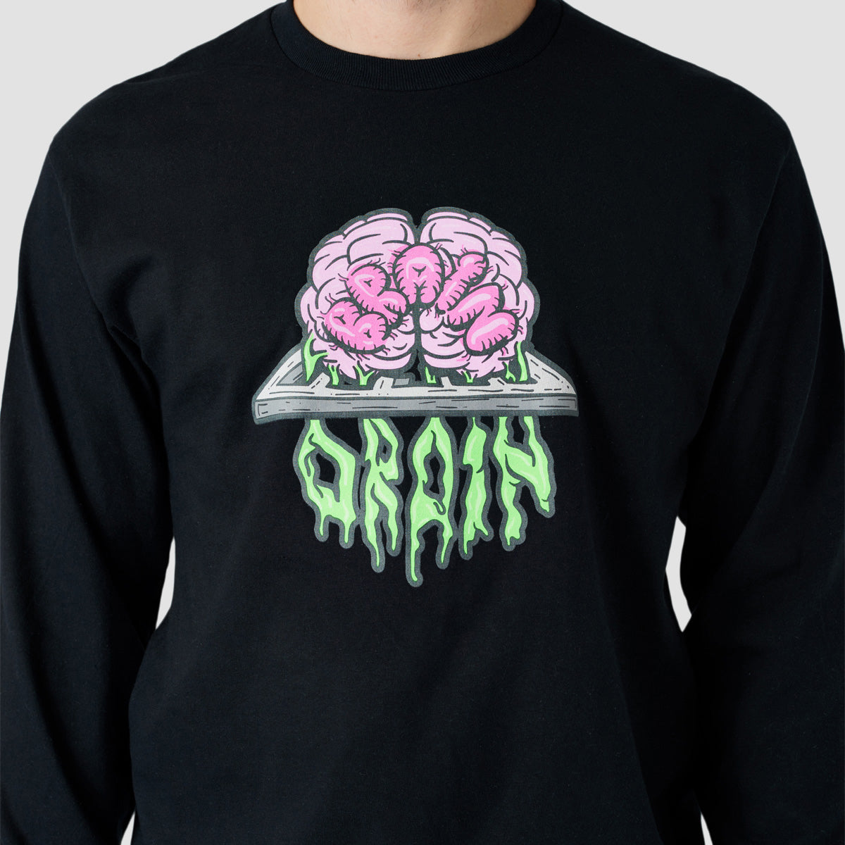 Brain Drain Longsleeve T-Shirt Black