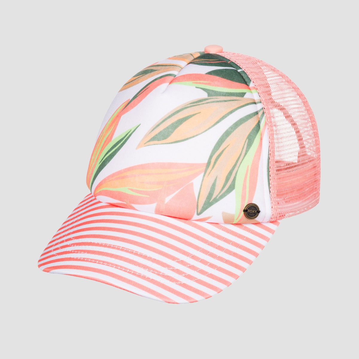 Roxy Beautiful Morning Trucker Cap Bright White Subtly Salty Mult - Womens