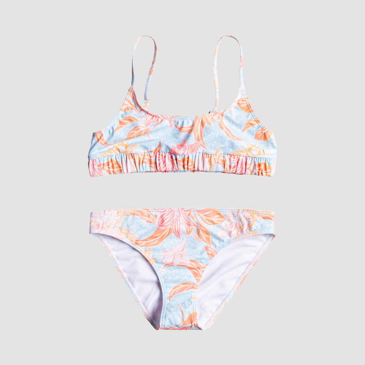 Roxy Good Romance Bralette Bikini Set Cool Blue S Rg Island Time - Girls