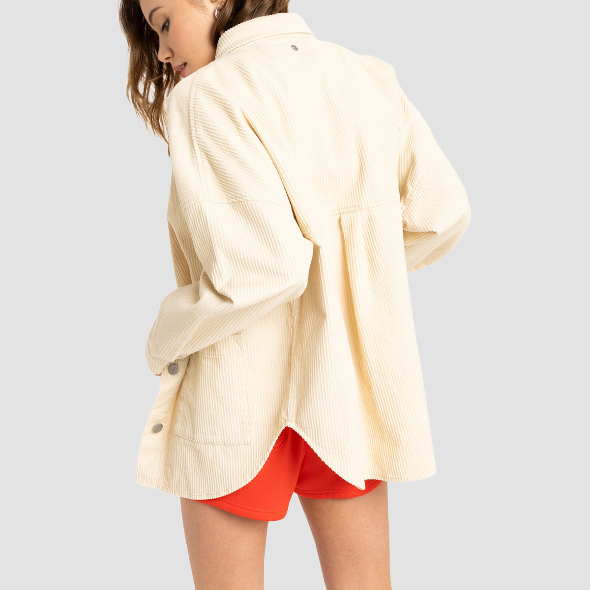 Roxy Kick Back Washed Longsleeve Shirt Jacket Parchment - Womens