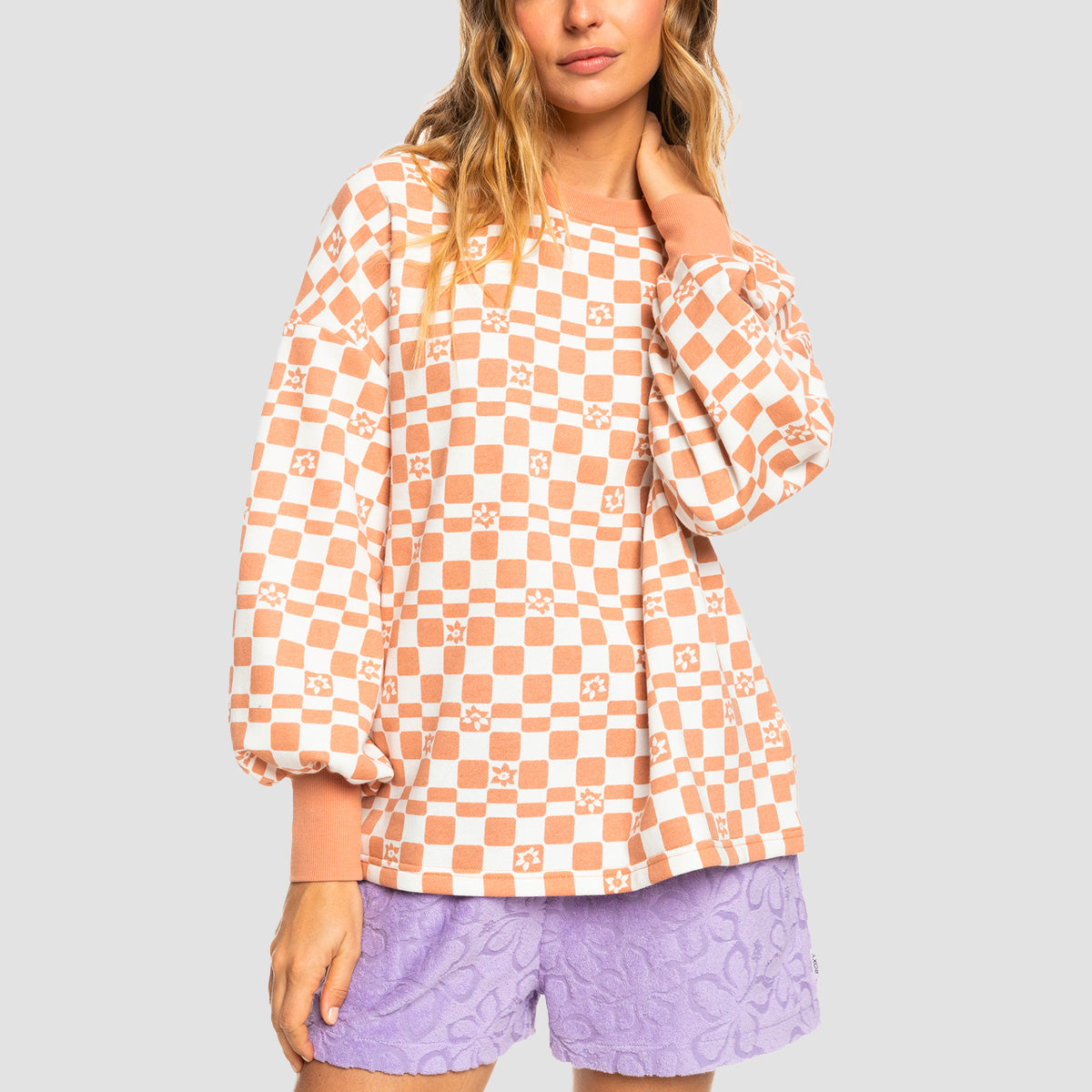 Roxy Kindred Souls Oversized Sweatshirt Snow White Sol Power - Womens