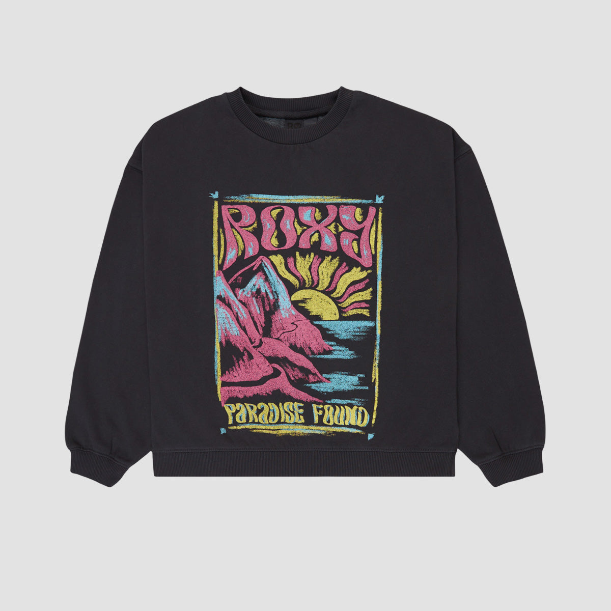 Roxy Lineup Brushed Oversized Crew Sweatshirt Anthracite - Girls