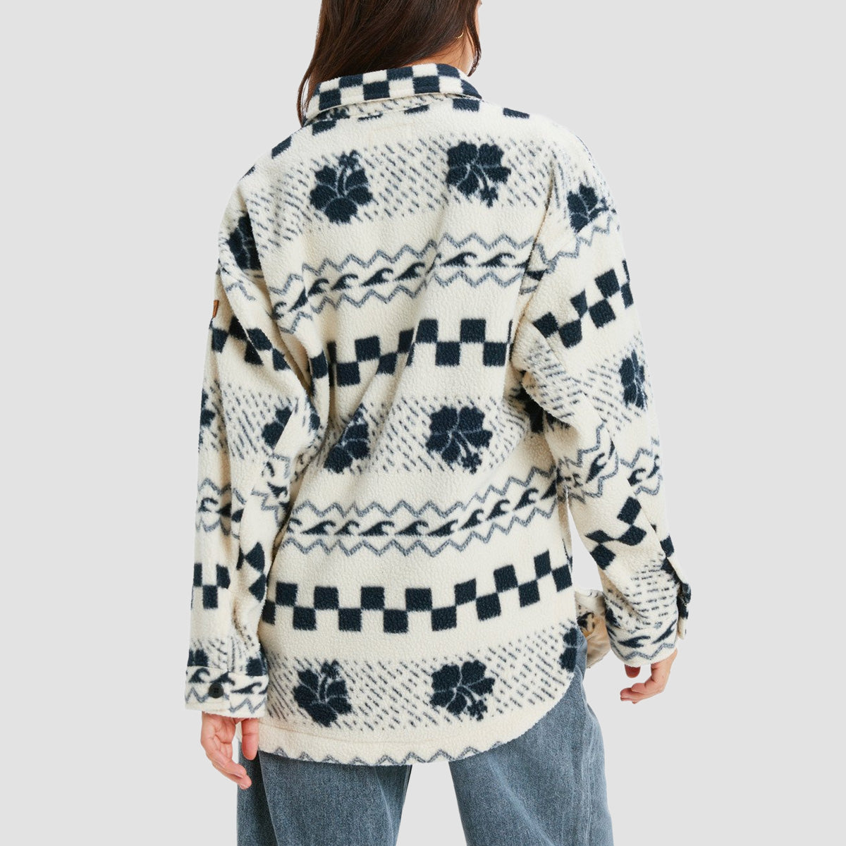 Roxy Morning Crush Shacket Fleece Jacket Parchment Morning Crush - Womens