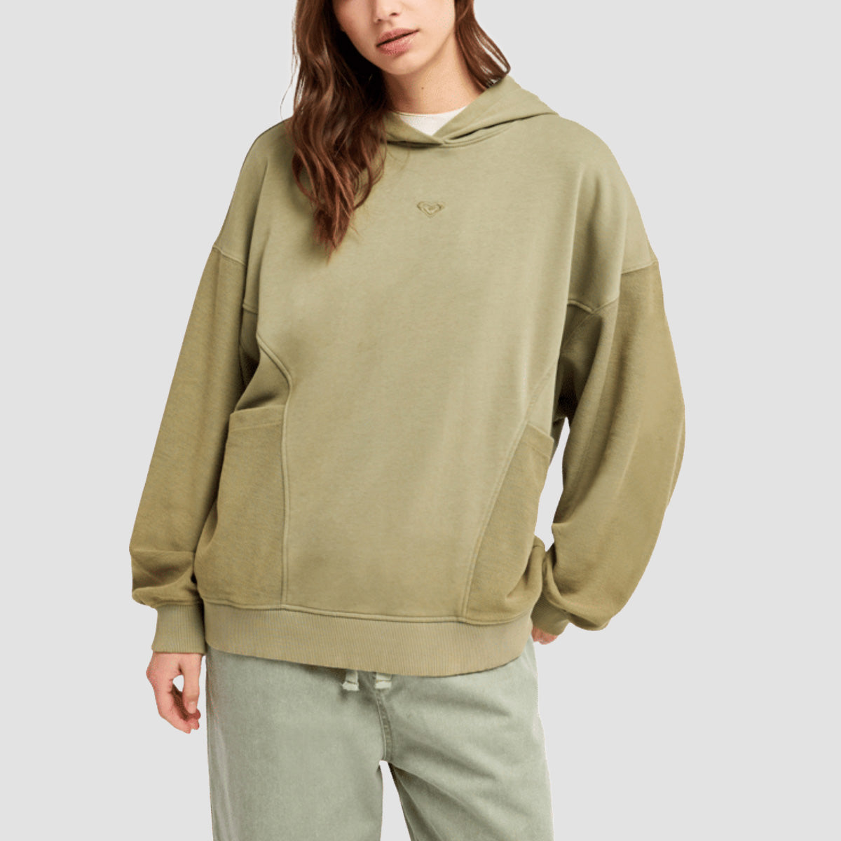Roxy Power Of Nature Pullover Hoodie Oil Green - Womens