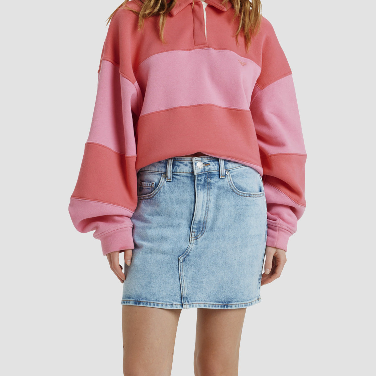 Roxy Rain Mini Denim Skirt Beau Blue - Womens