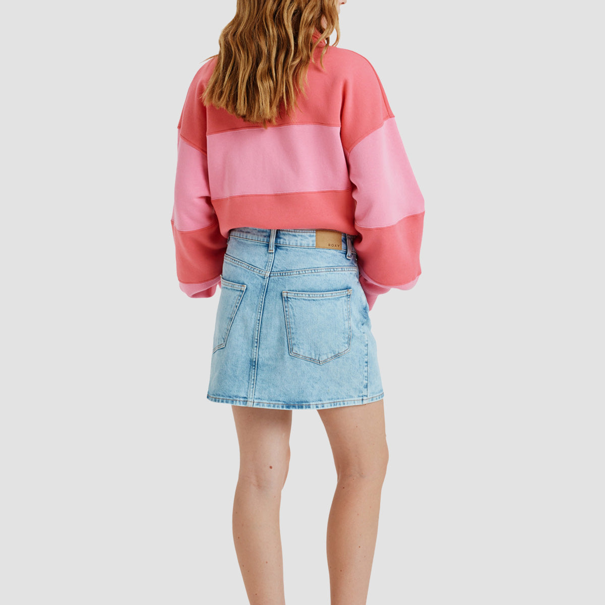 Roxy Rain Mini Denim Skirt Beau Blue - Womens