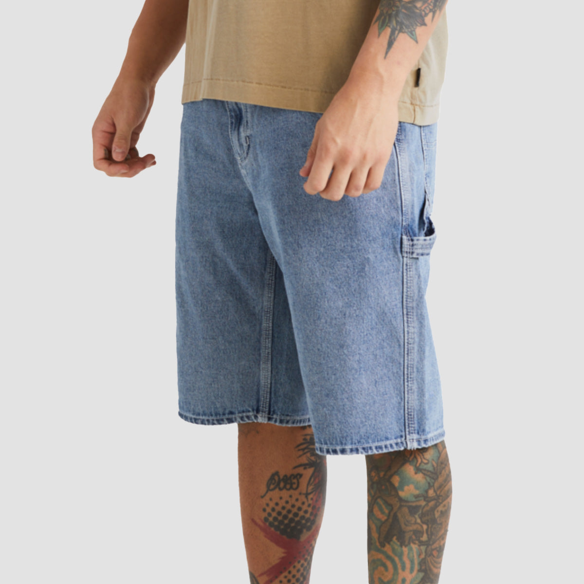 RVCA Americana Denim Shorts Broken Blue Wash