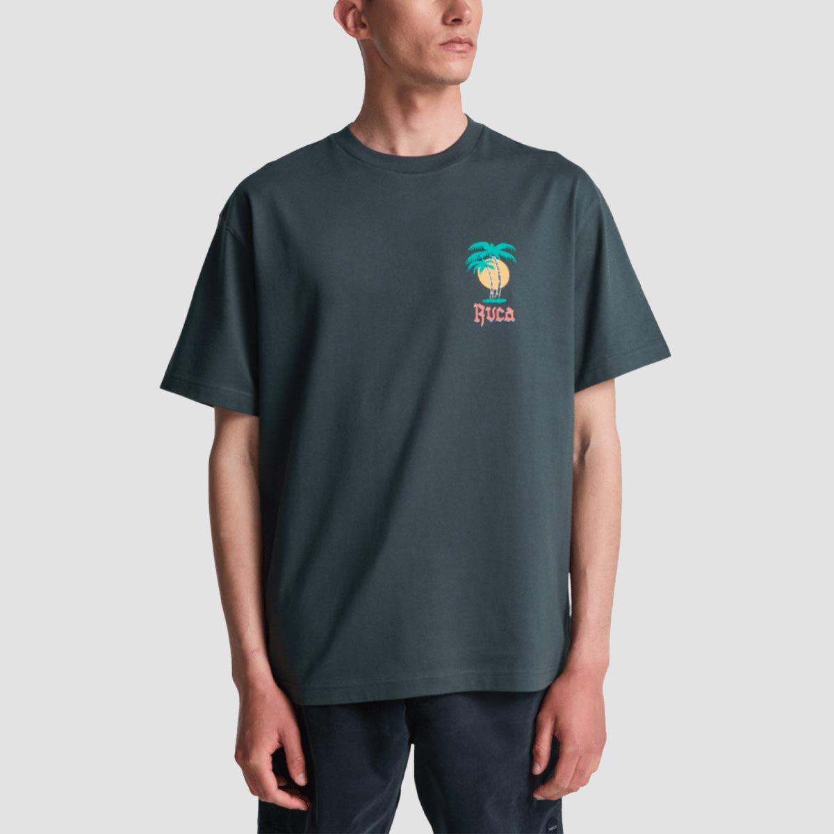 RVCA Frond Mural T-Shirt Pirate Black