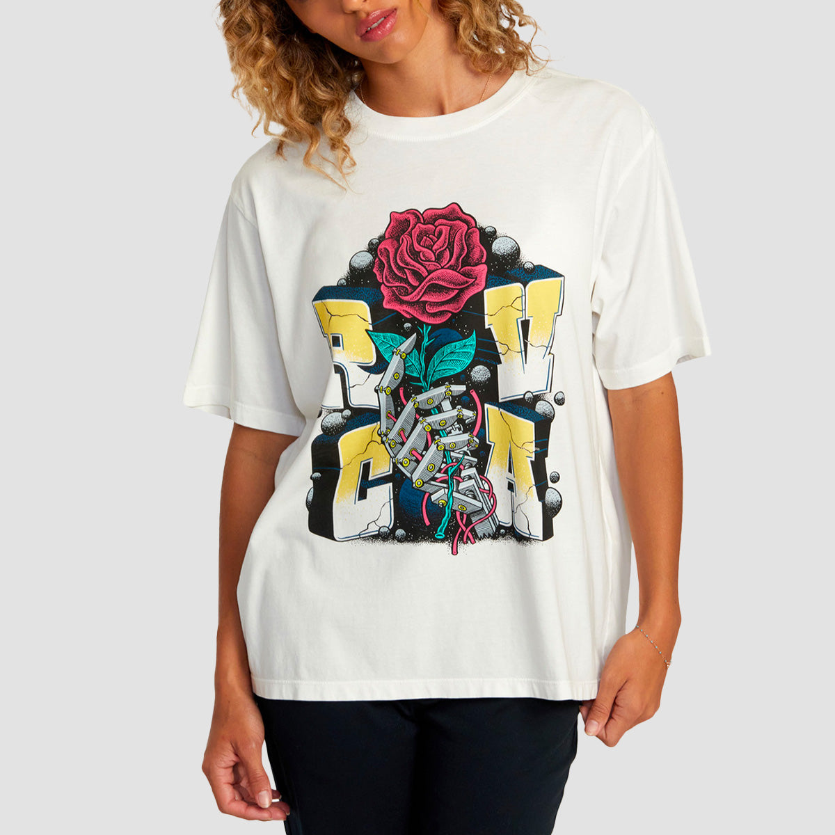 RVCA Martin Ander Manderoid T-Shirt Vintage White - Womens
