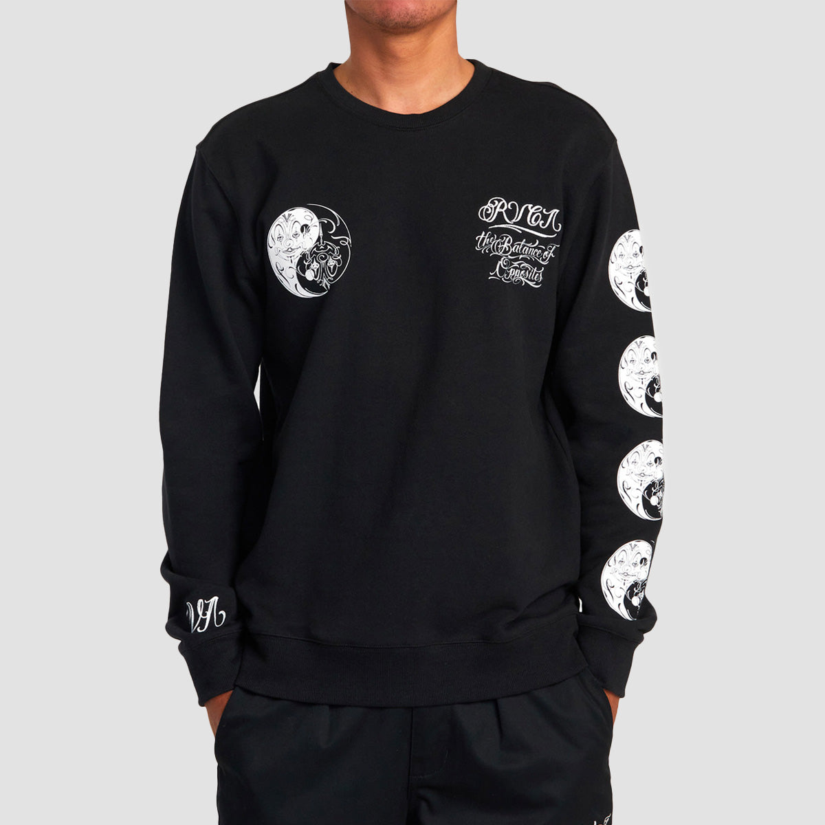 RVCA Mister Cartoon Crew Sweat Black