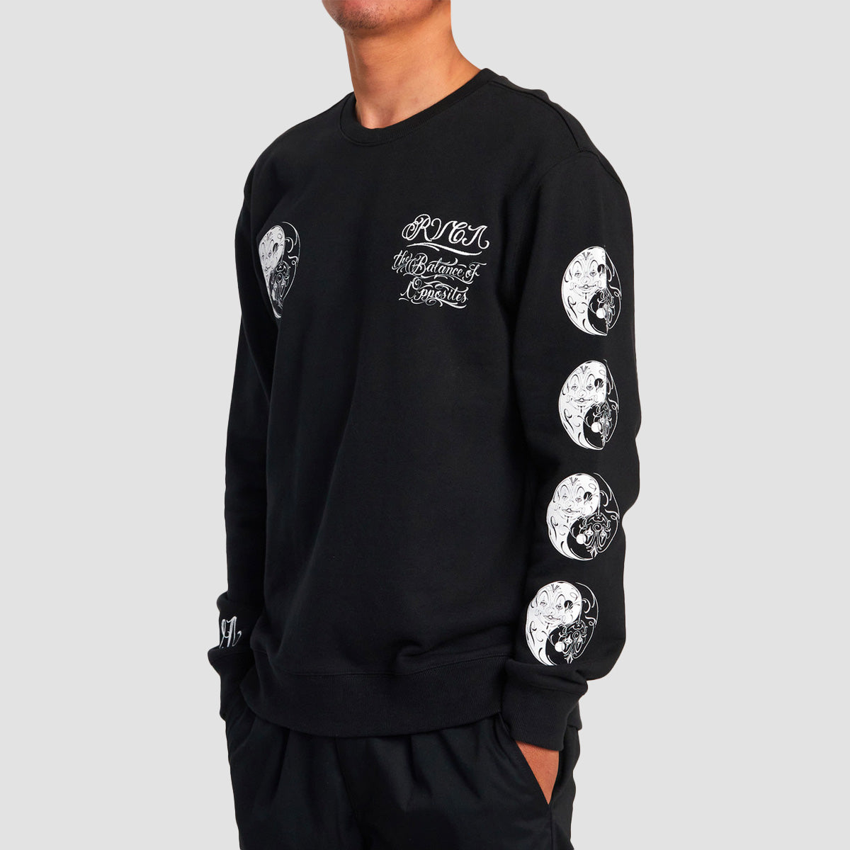 RVCA Mister Cartoon Crew Sweat Black