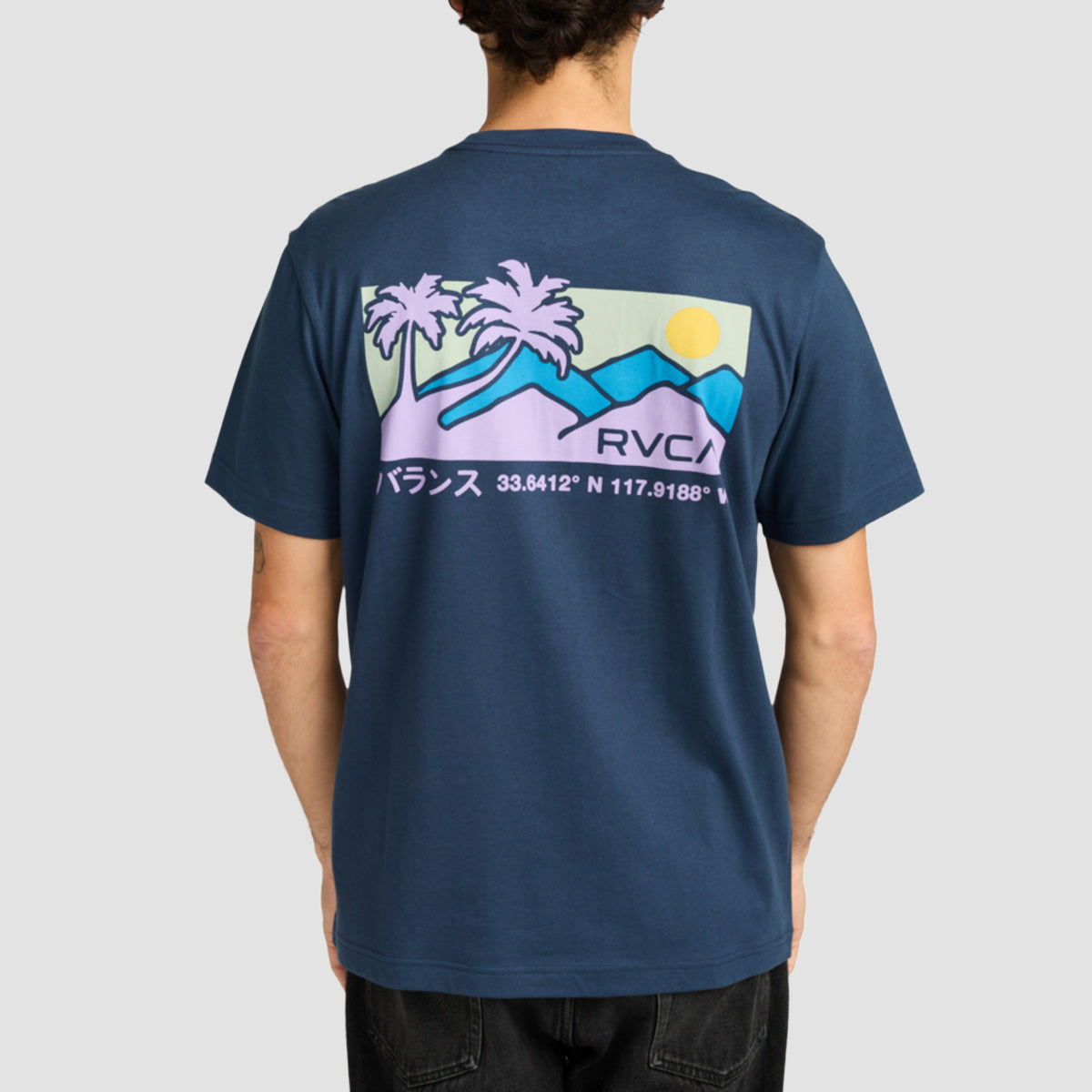 RVCA Palm Trail T-Shirt Moody Blue