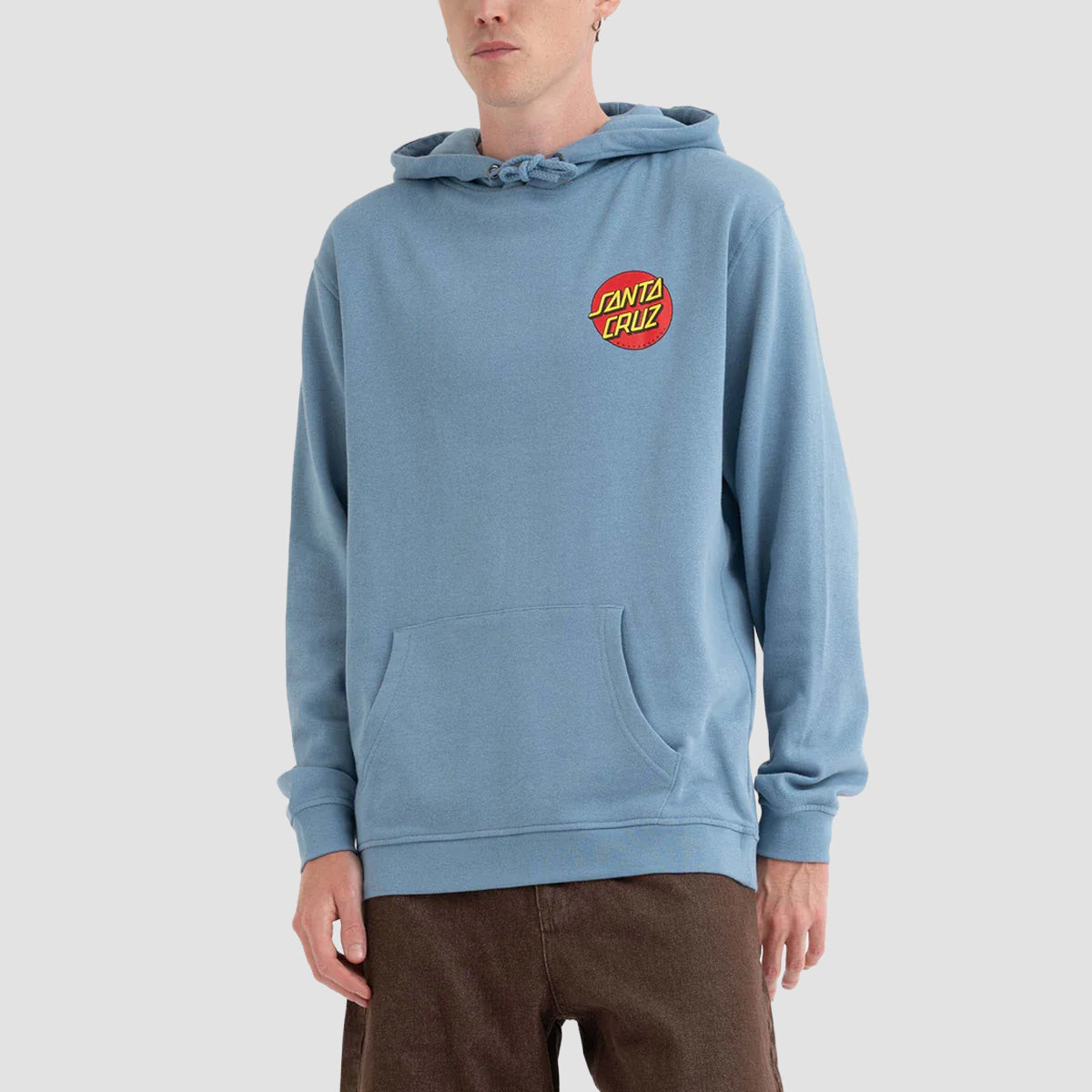 Santa Cruz Classic Dot Chest Pullover Hoodie Faded Denim