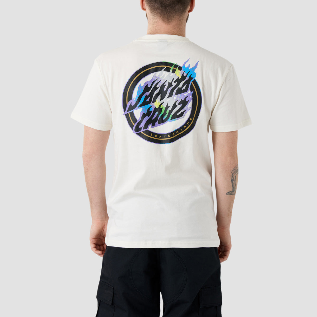 Santa Cruz Holo Flamed Dot T-Shirt Unbleached Cotton