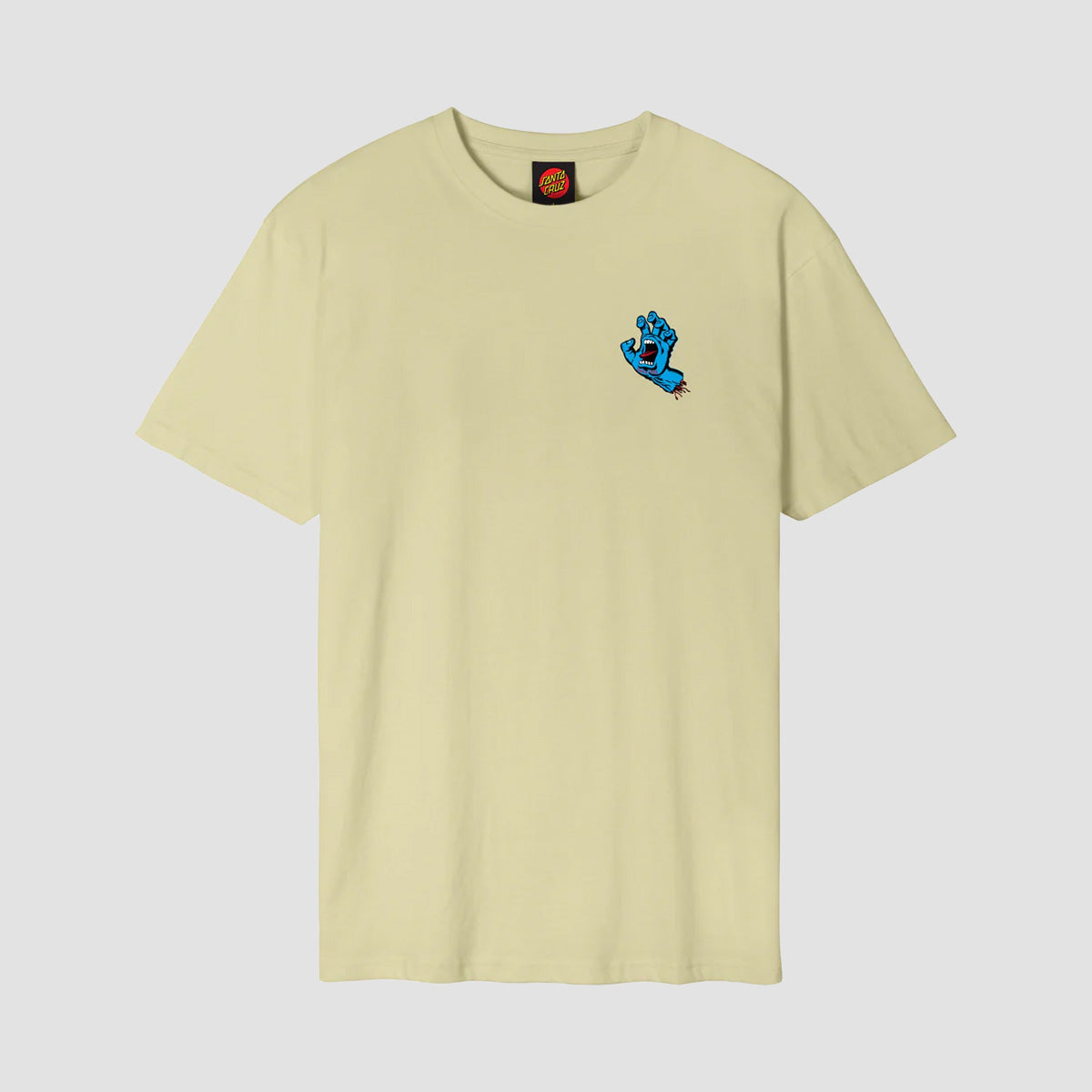 Santa Cruz Screaming Hand Chest T-Shirt Faded Khaki
