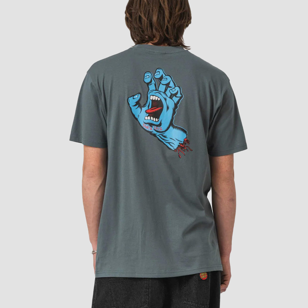 Santa Cruz Screaming Hand Chest T-Shirt Storm Grey