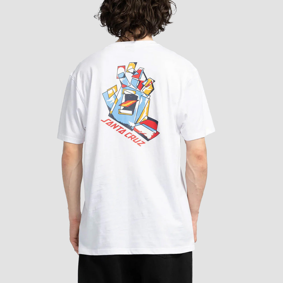 Santa Cruz Screaming Scratched Hand Strip T-Shirt White