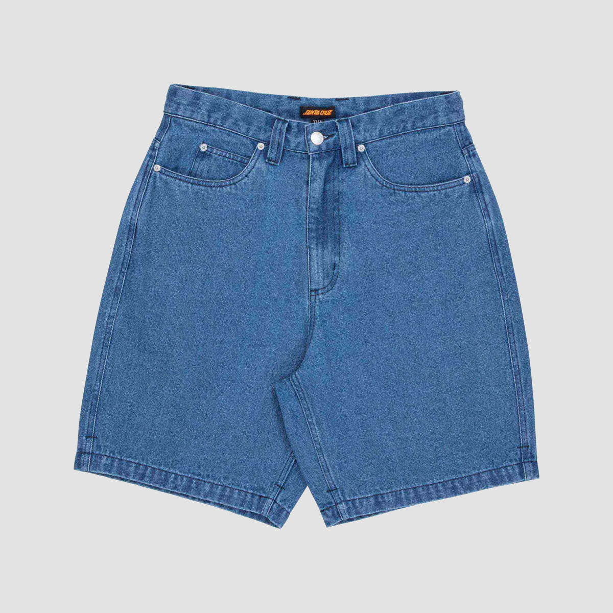 Santa Cruz Self Destruct Big Denim Shorts Classic Blue