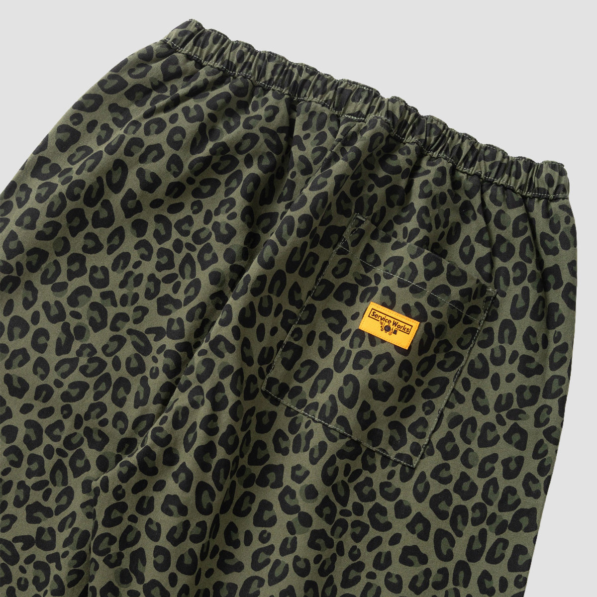 Service Works Patterned Easy Chef Pants Green Leopard