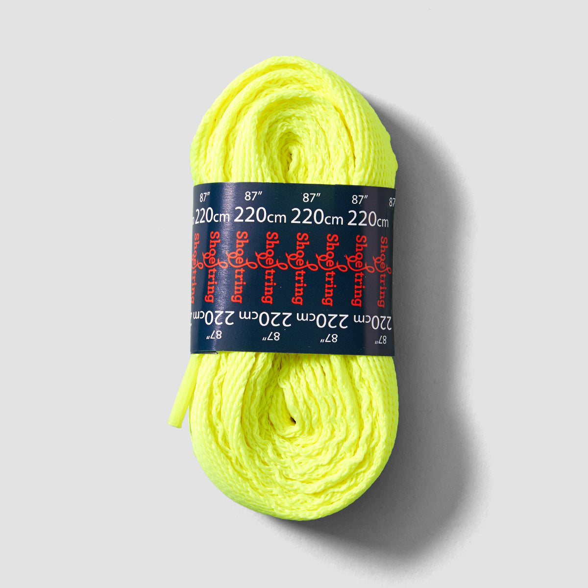 ShoeString Fat Flat 20mm 220cm Laces (Banded Pack) Flo Yellow