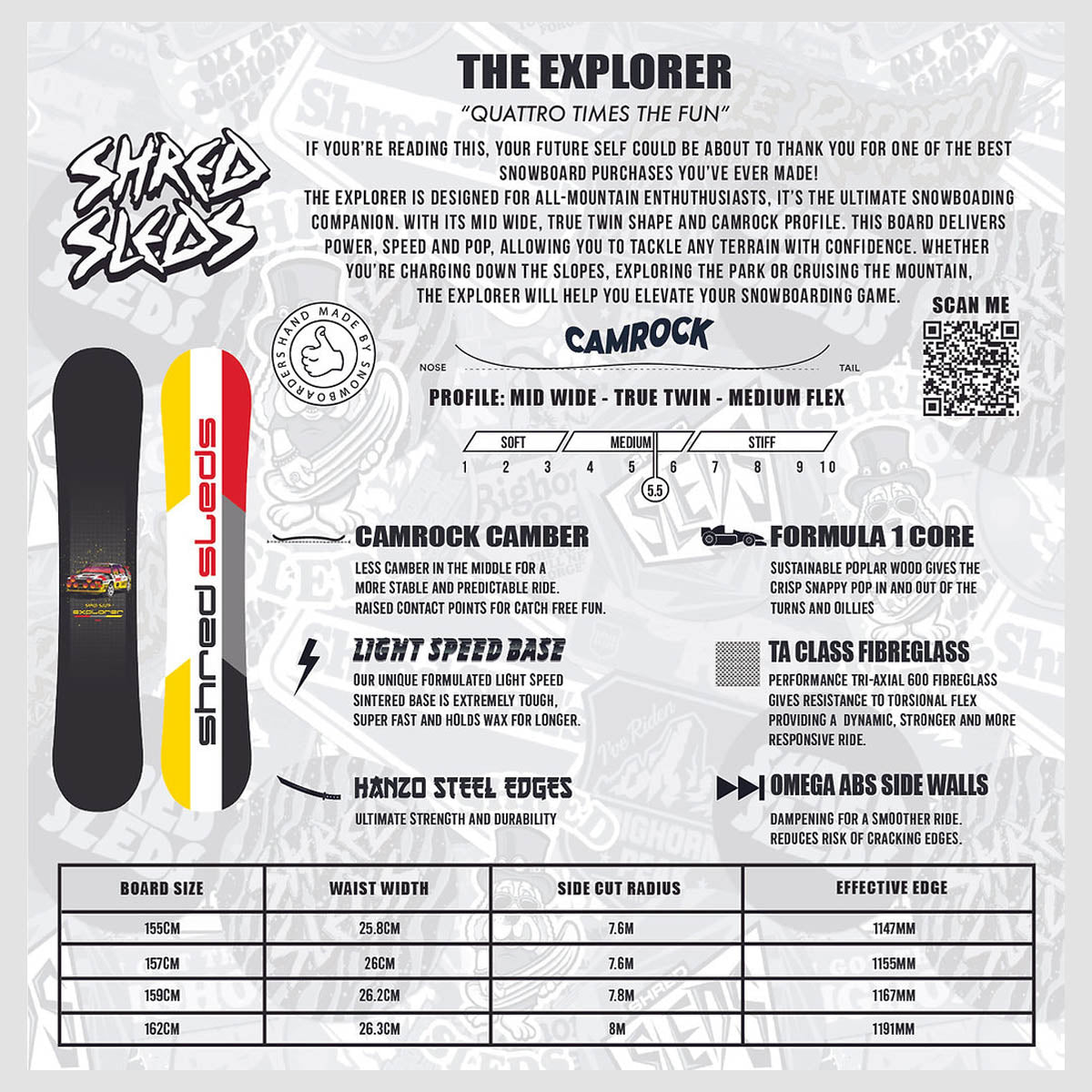 Shred Sleds Explorer 26/27 Snowboard 159cm